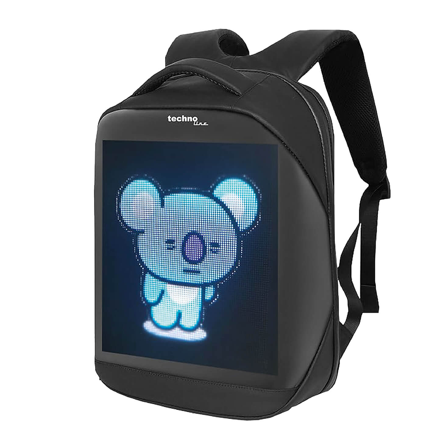 technoline LED-Rucksack mit programmierbarem Display, App, 21,5L, wasserabweisend