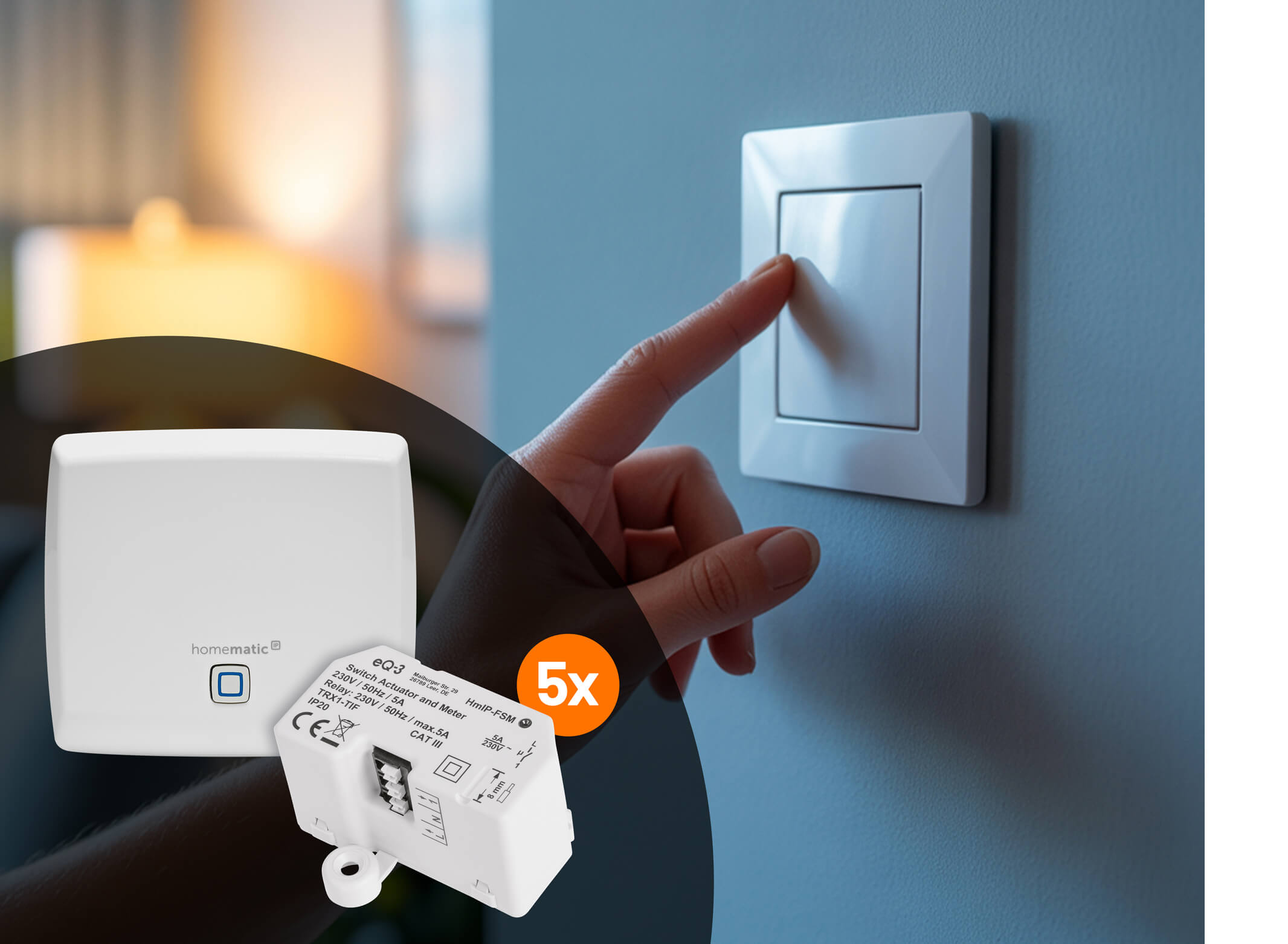 Homematic IP Smart Home Starter Set Schalten, Messen, HmIP-HAP und 5x HmIP-FSM