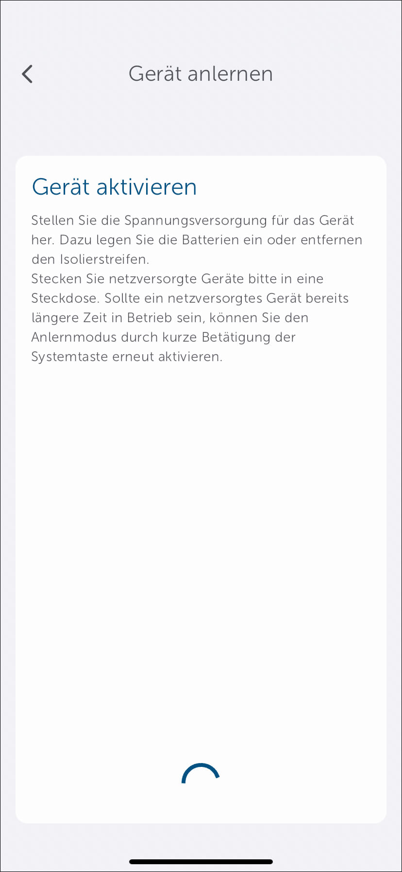 Bild 16: Für den nun folgenden automatischen Anlernvorgang stehen 3 Minuten zur Verfügung. Ein Anlernvorgang ist bei Bedarf auch manuell auslösbar.